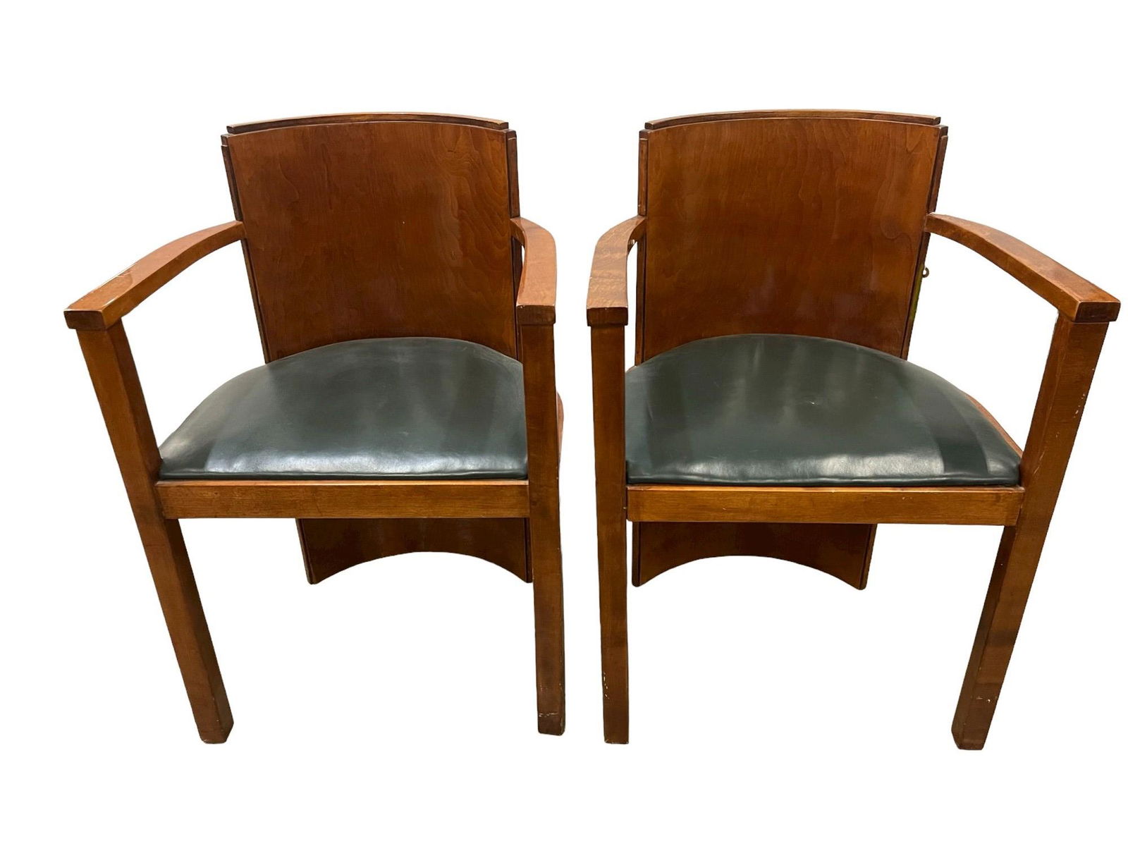 Pair French Art Deco Barrel Back Chairs (1 of 5)