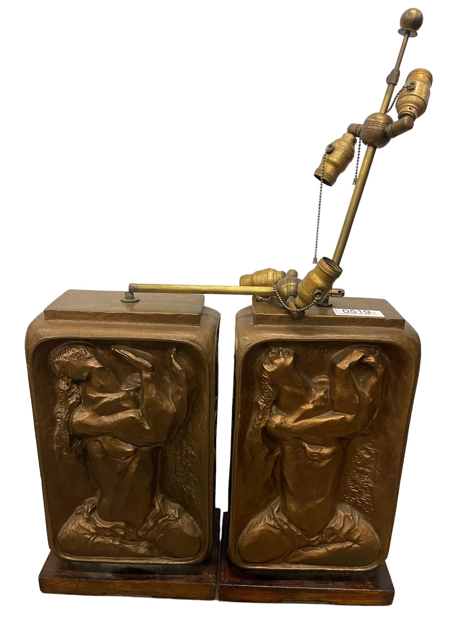 Hugo Robus Pair of Bronze Lamps (1 of 8)