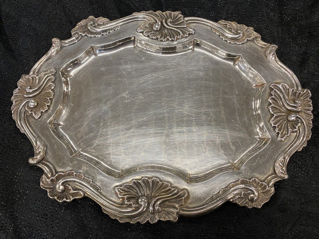 Buccelatti Sterling Silver Tray, approx 30 oz (1 of 5)
