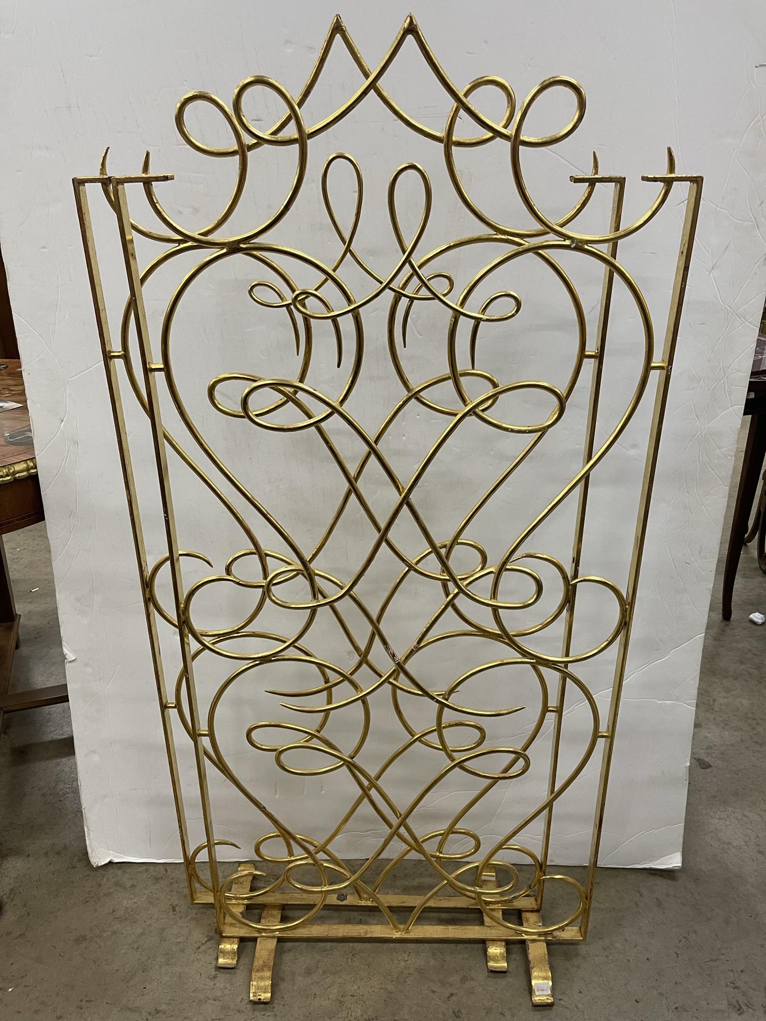 Pair of Gold Screens attrib to Gio Ponti (1 of 3)
