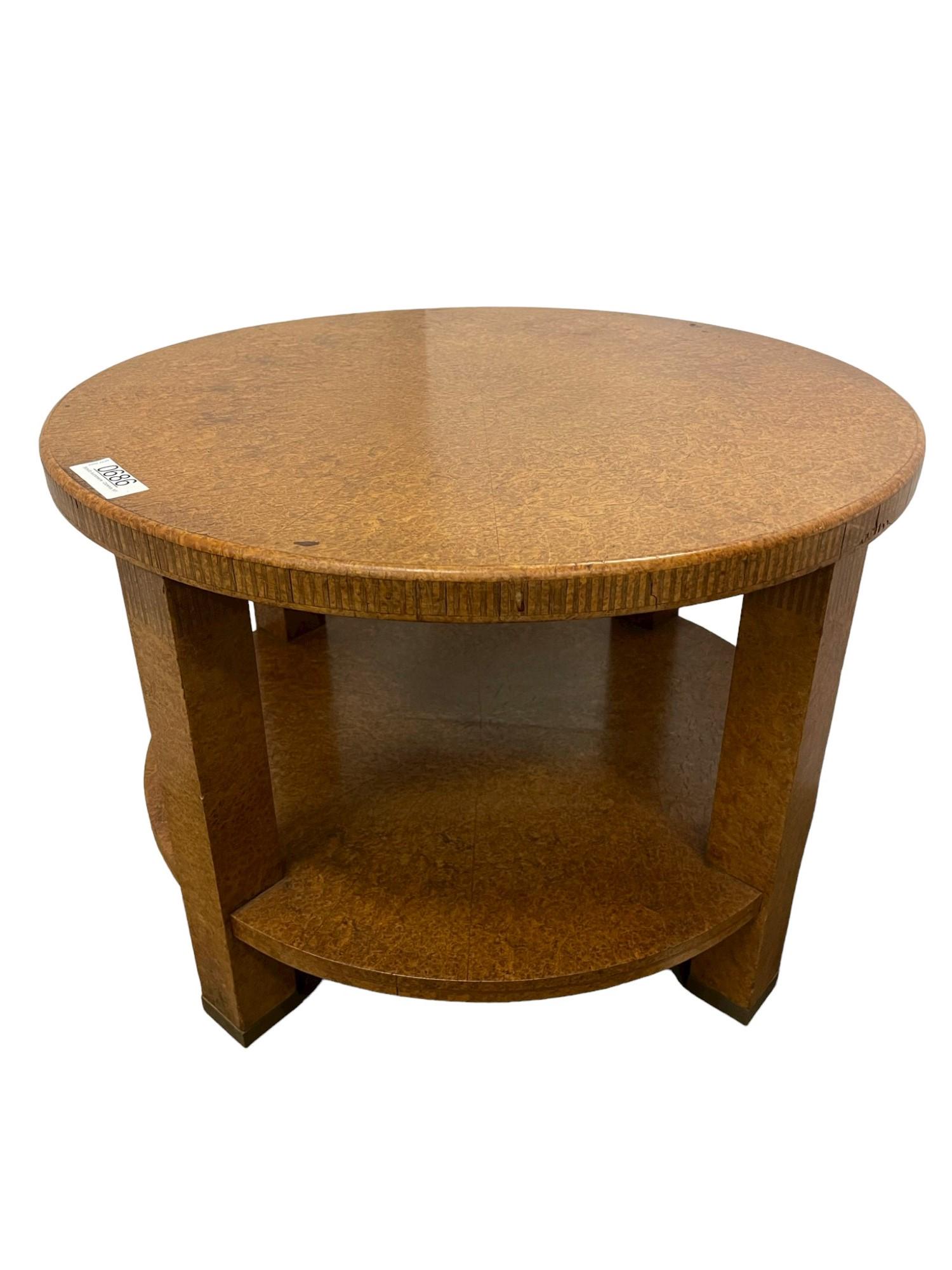 Round Burl Veneer End Table (1 of 6)