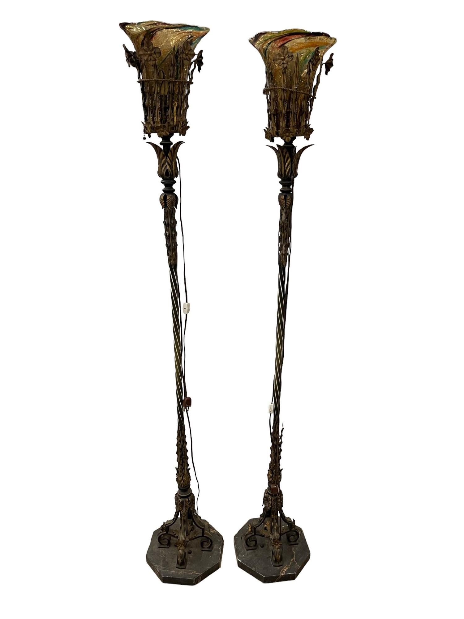 Pair of Oscar Bach Style Decorative Floor Lamps (1 of 7)