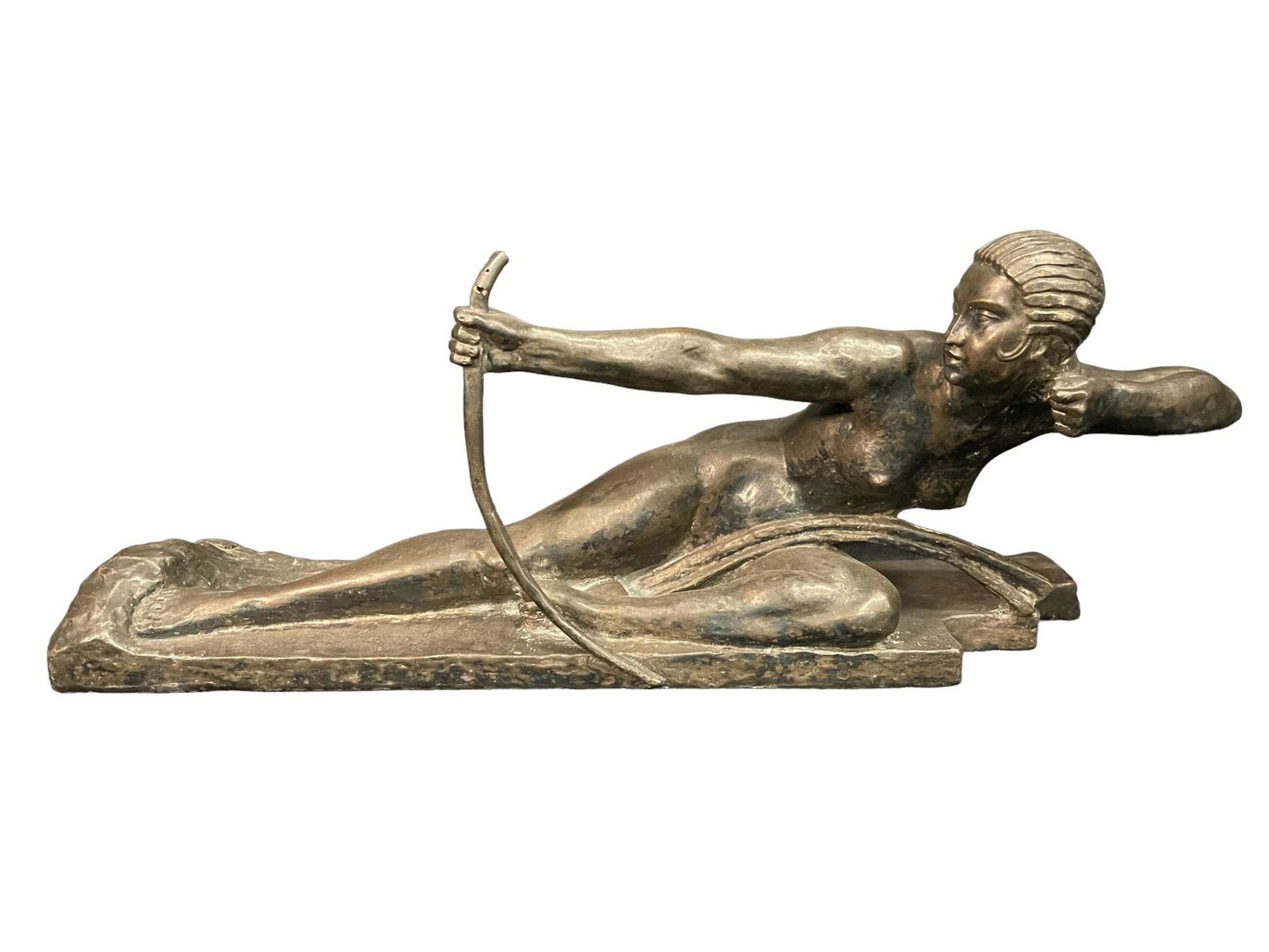 Bronze Art Deco Archer Signed Susse Fres Paris: Bronze Art Deco Archer Woman Signed Susse Fres Paris Foundry - Approx. 19" l x 7.5" h