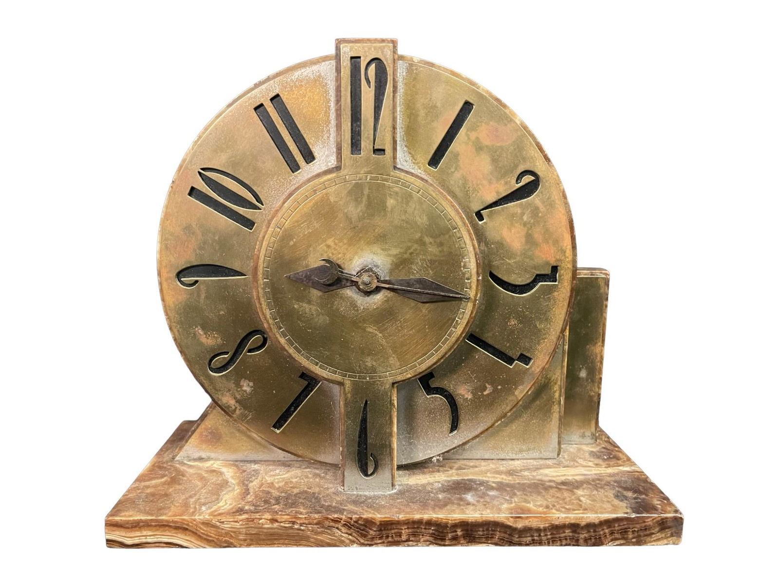 Super Art Deco Clock Set in Marble Base (1 of 8)