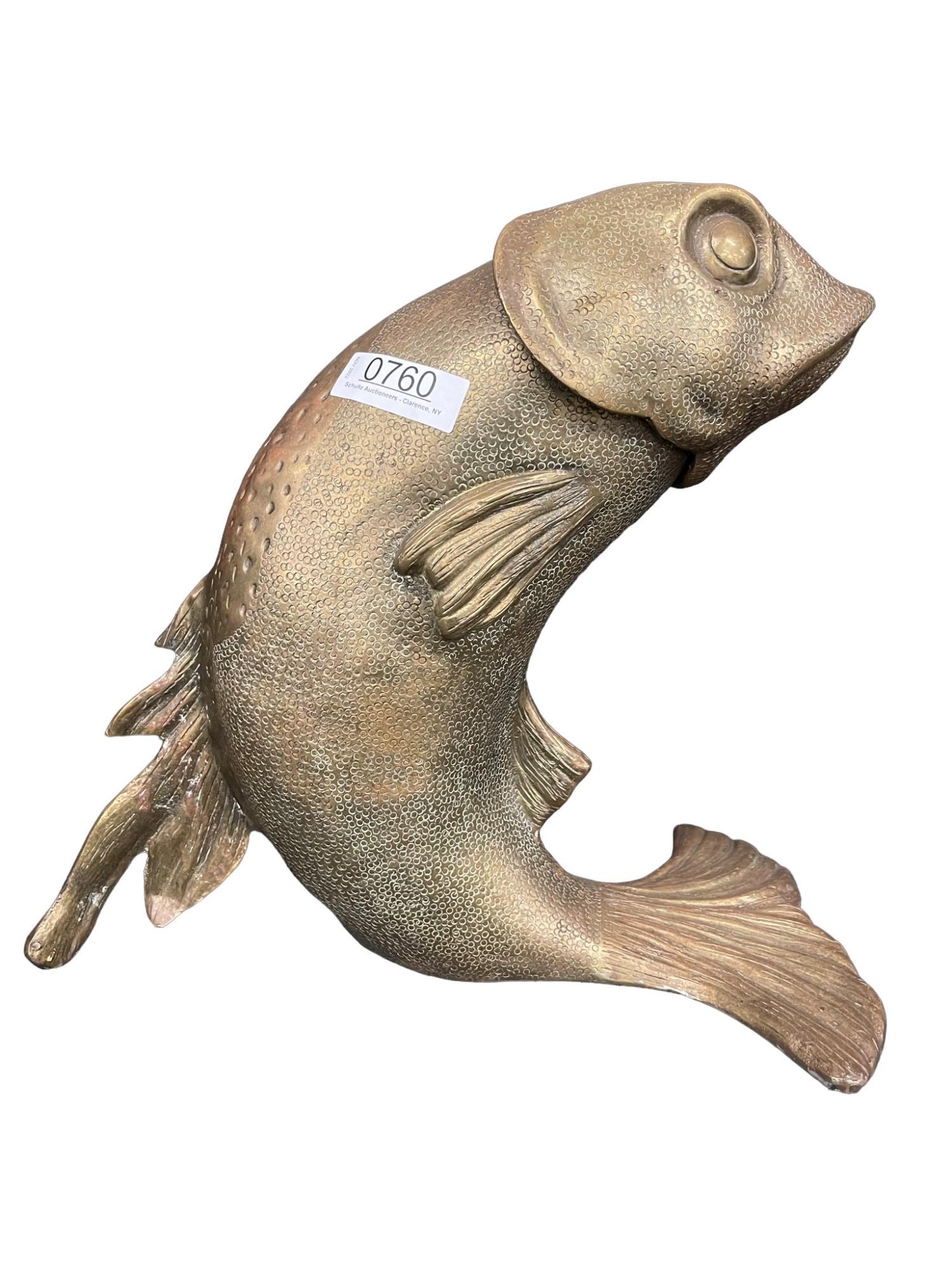 Large Bronze Fish, Articulated Head (1 of 8)