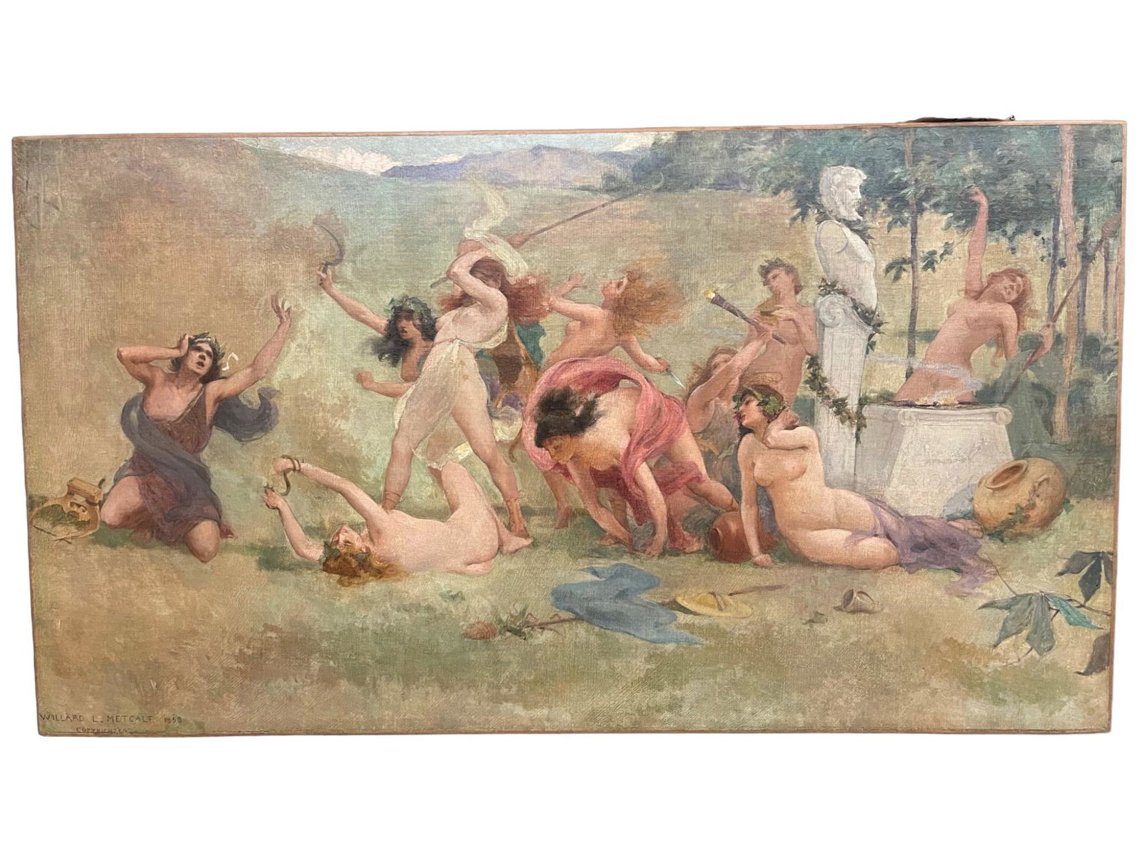 Willard L Metcalf 1898 Oil on Canvas Painting (1 of 4)