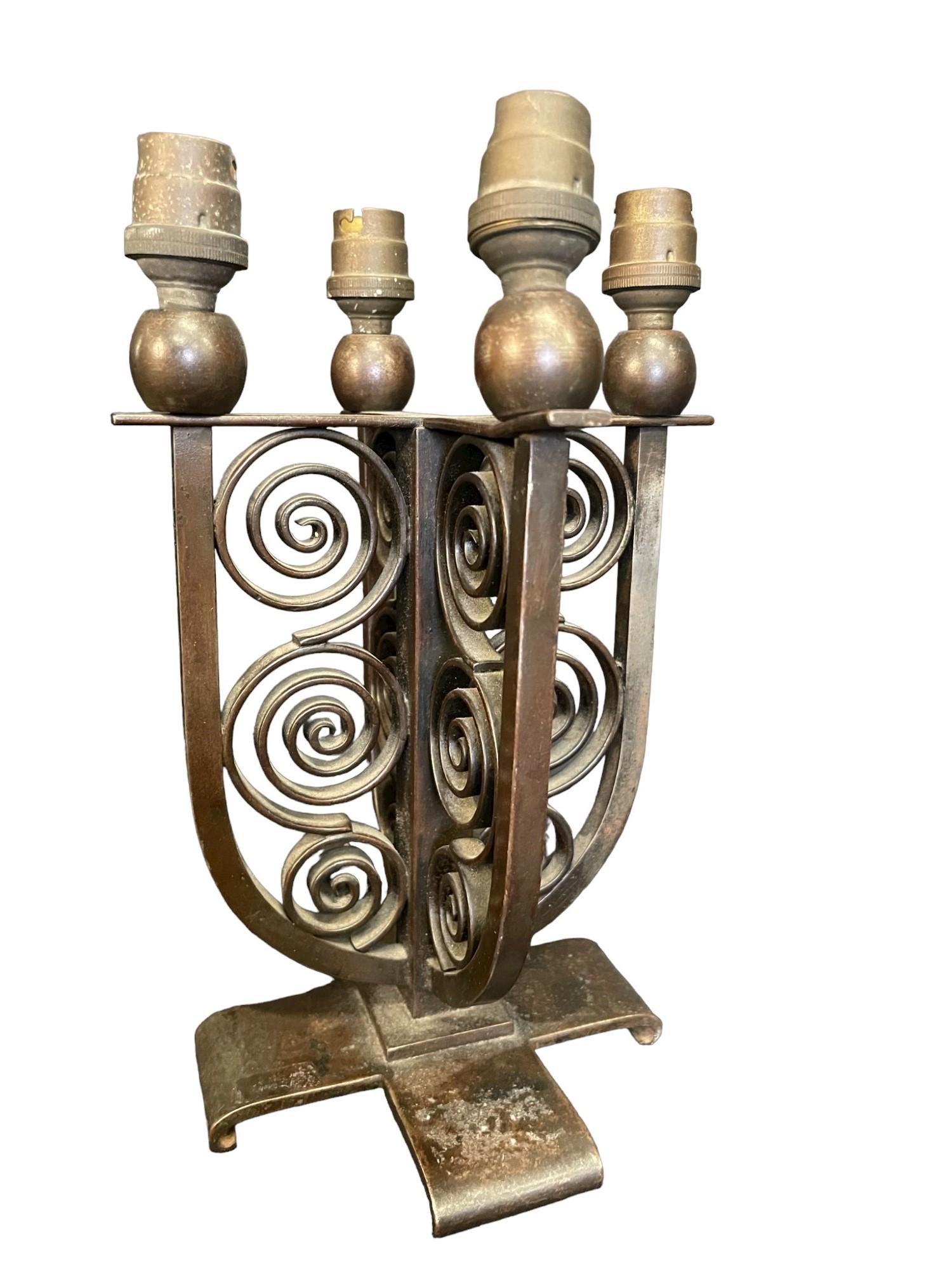 Art Deco 4 Light Iron Table Lamp (1 of 6)