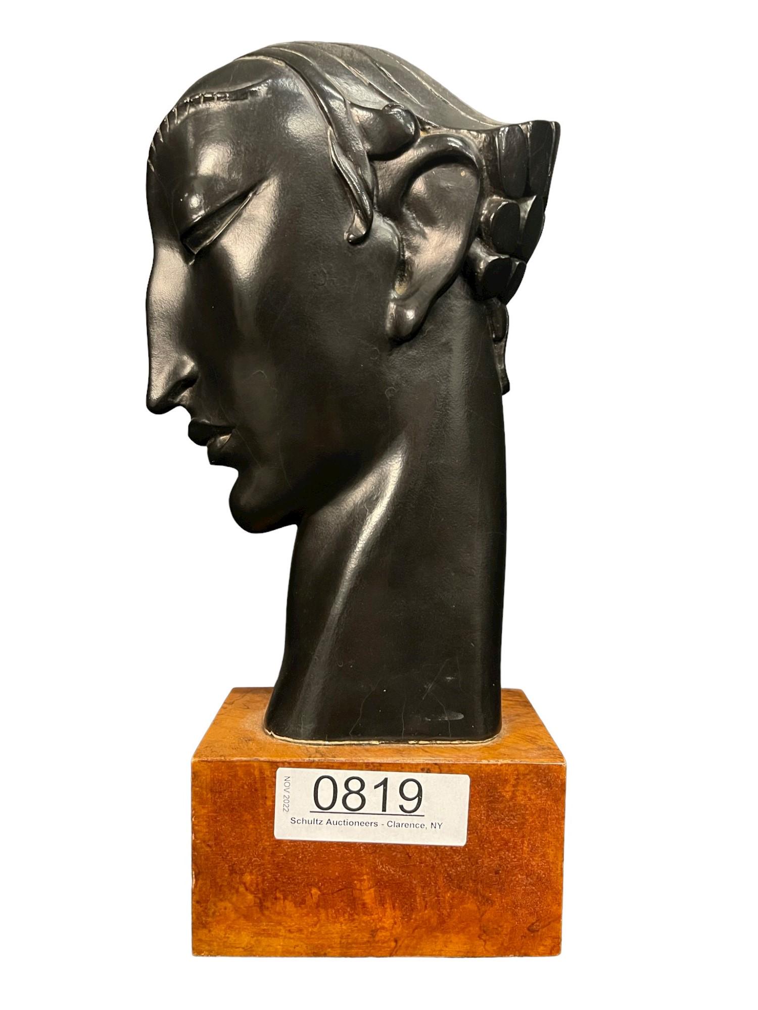 Art Deco Ceramic Bust "Man in Profile" (1 of 5)