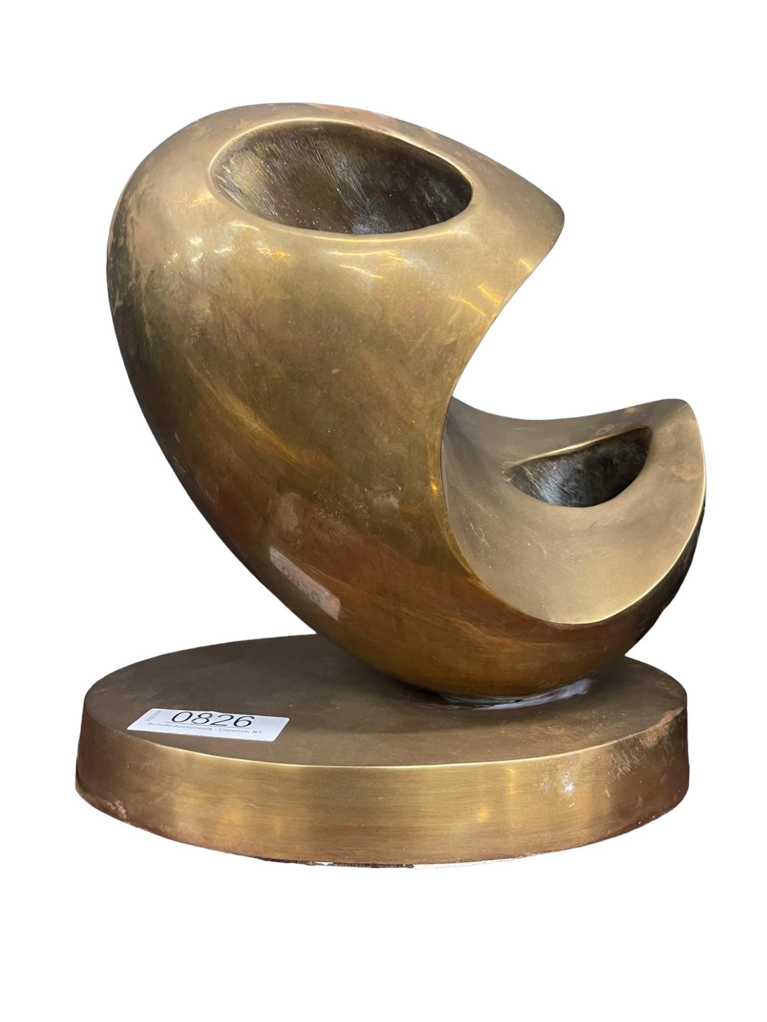 Signed Modernist Solid Bronze Polished Sculpture (1 of 5)