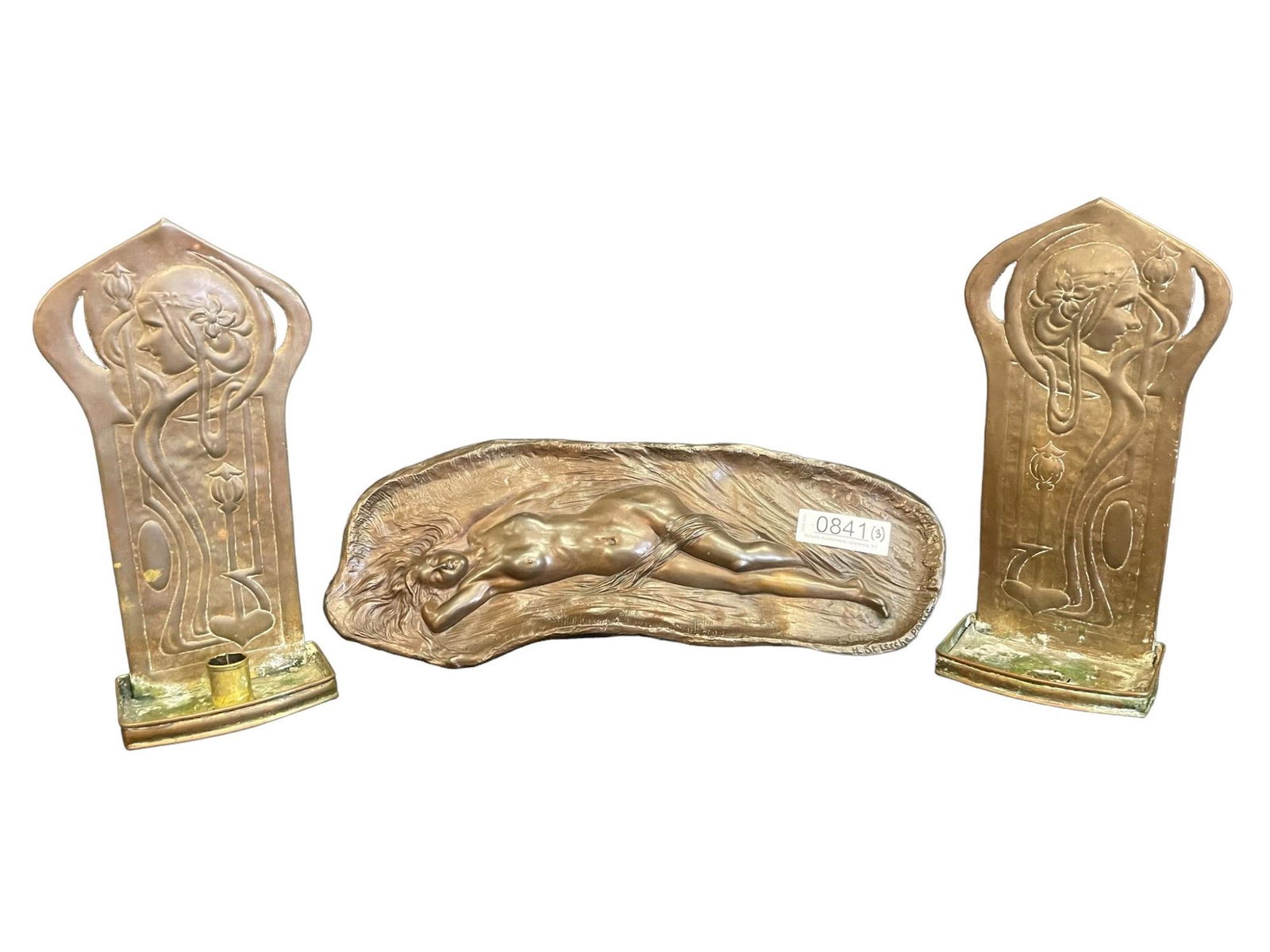 M. St. Lerhe, Paris, Art Nouveau Bronze Tray etc (1 of 13)