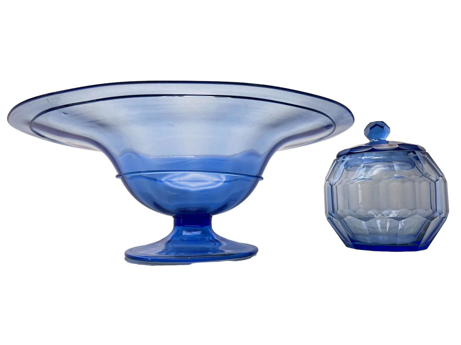 Large Murano Compote and Covered Glass Bowl (1 of 7)