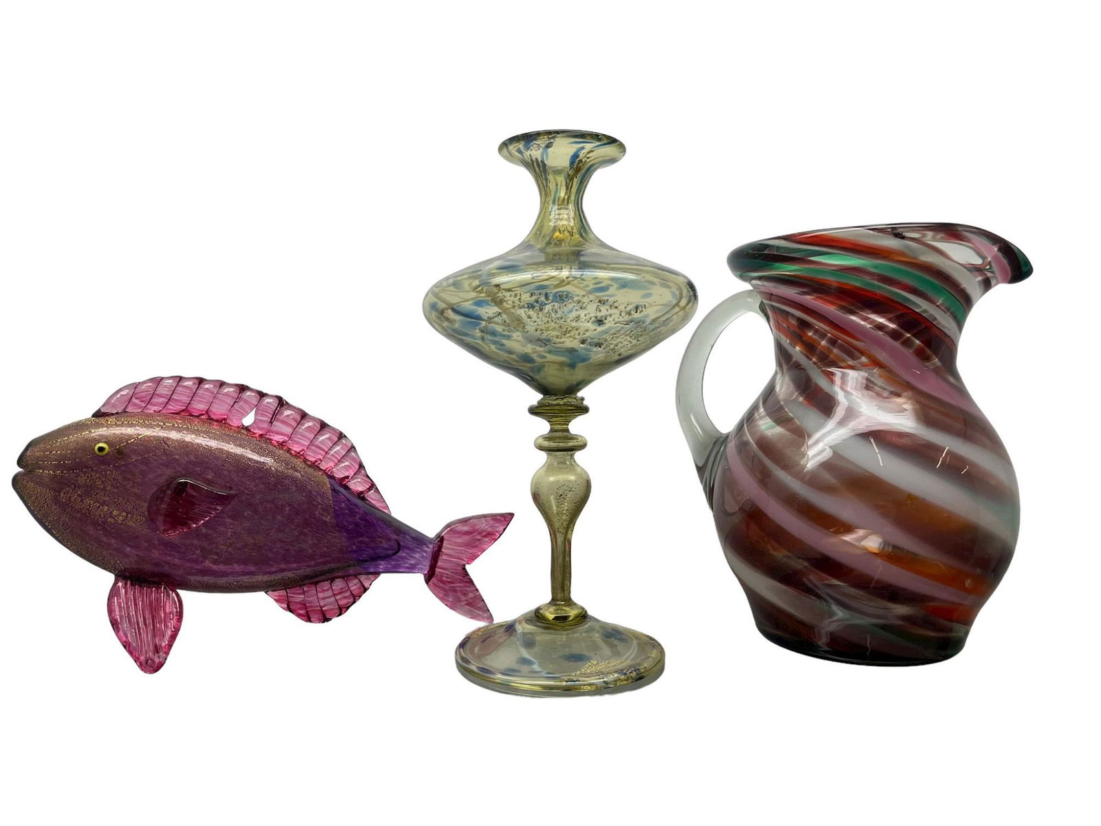 Murano Fish, Salviati Vase, Murano Swirl Pitcher (1 of 10)