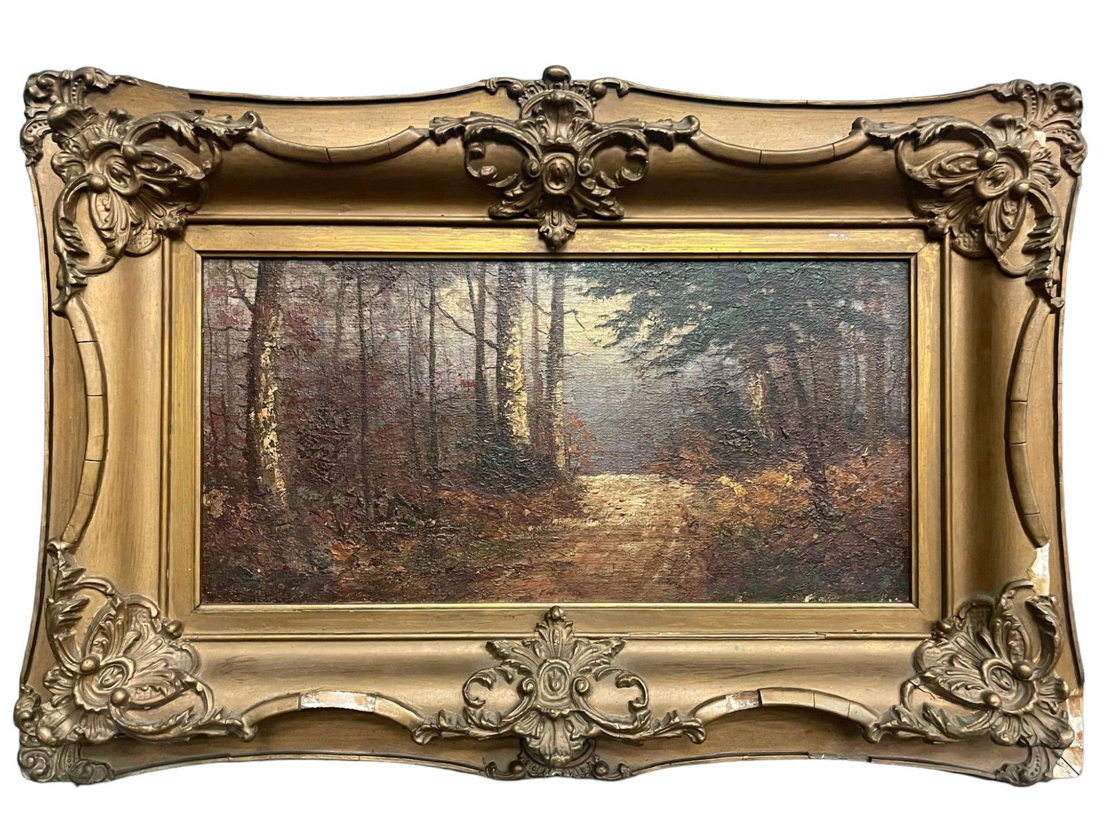 Oil on Panel Autumn Scene, Unsigned (1 of 4)