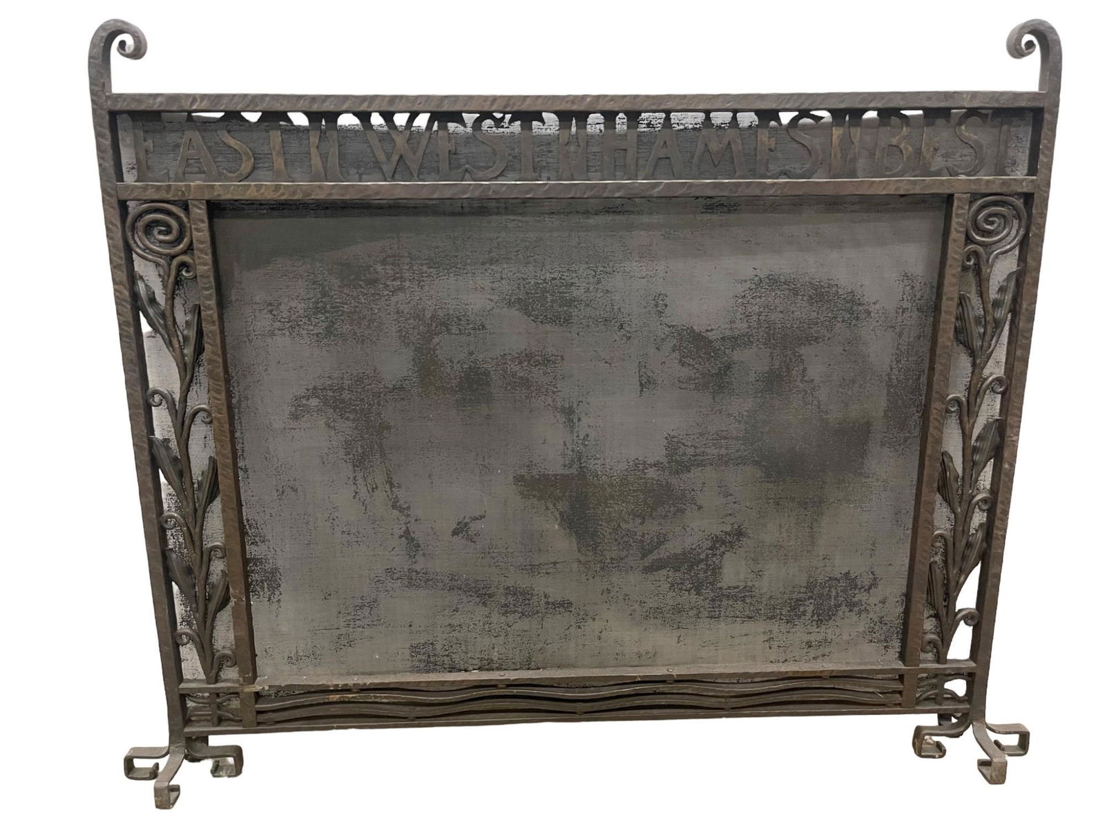 Arts & Crafts Iron Fireplace Screen (1 of 5)