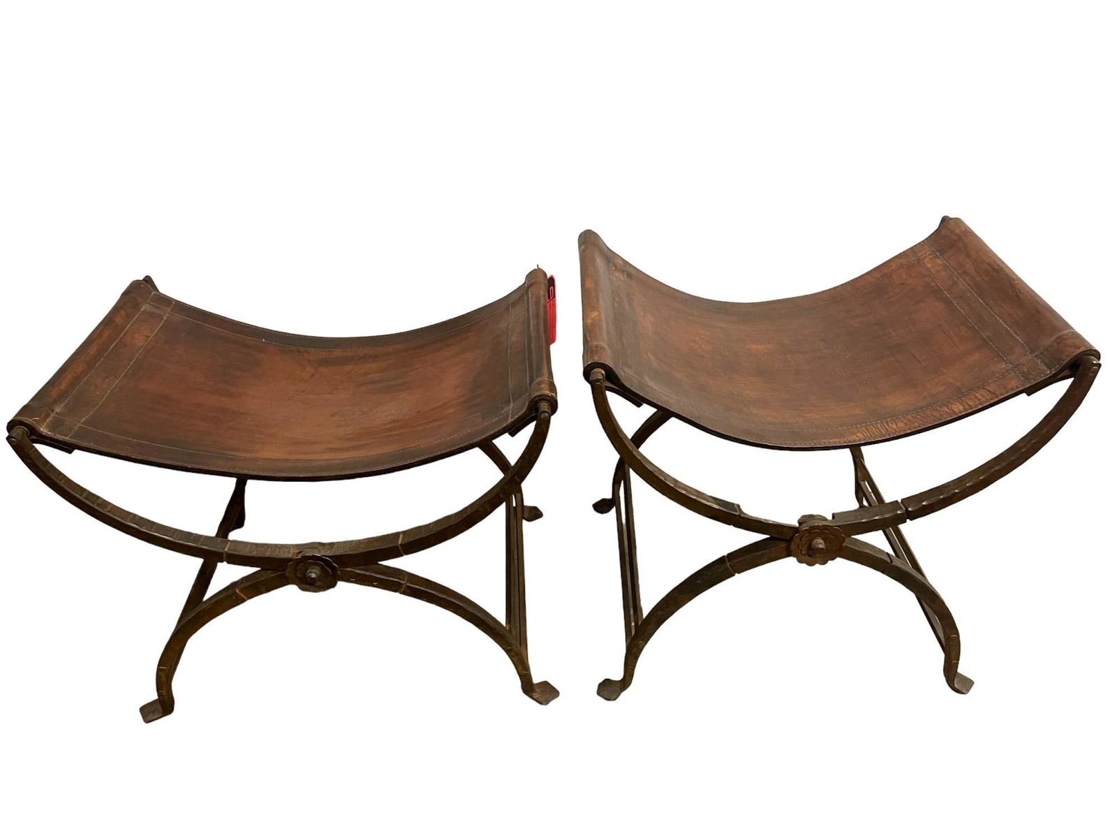 Pair 19th Century Italian Curule Stools (1 of 5)