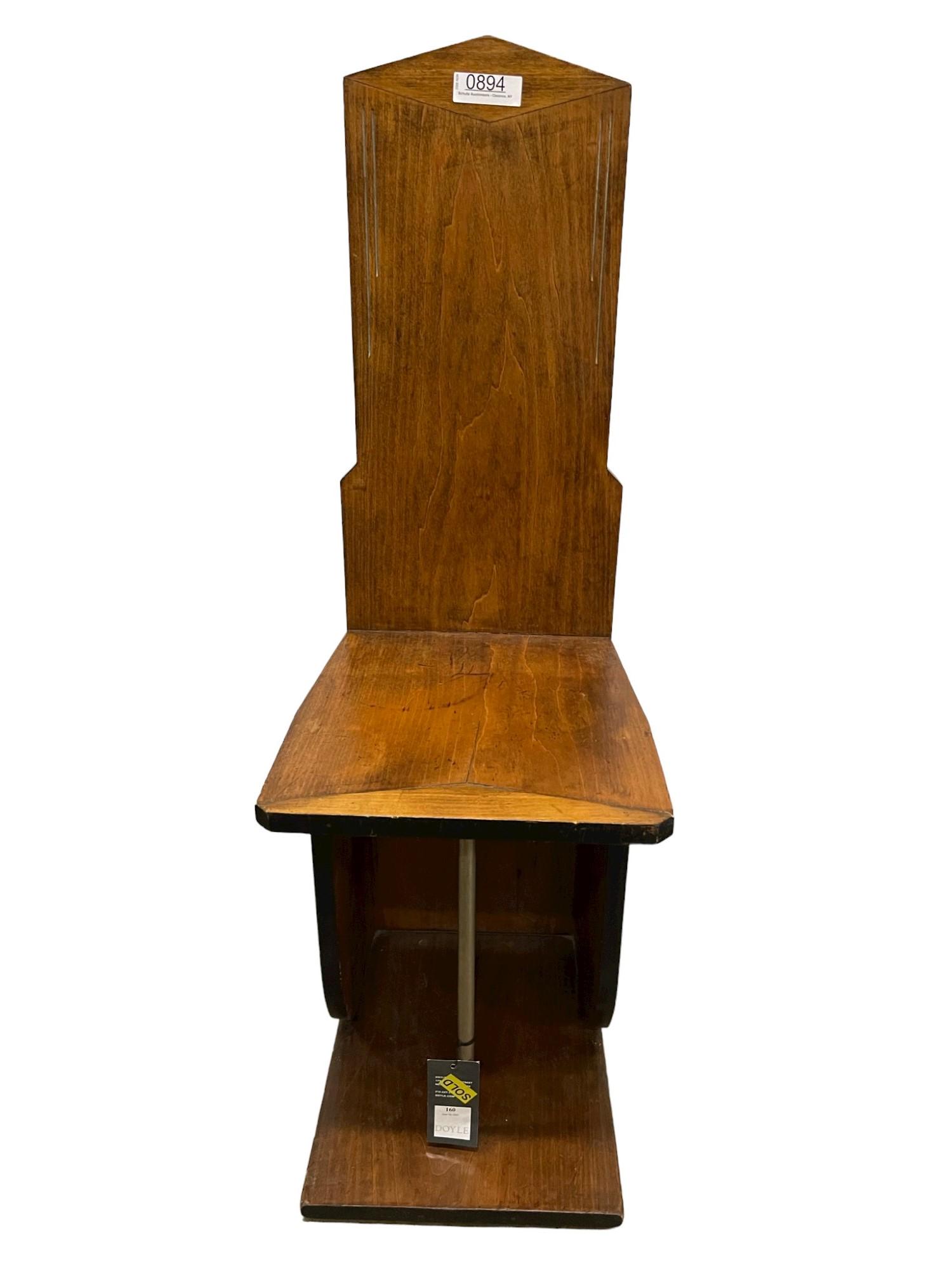 Art Deco Modernist Walnut & Metal Chair (1 of 5)