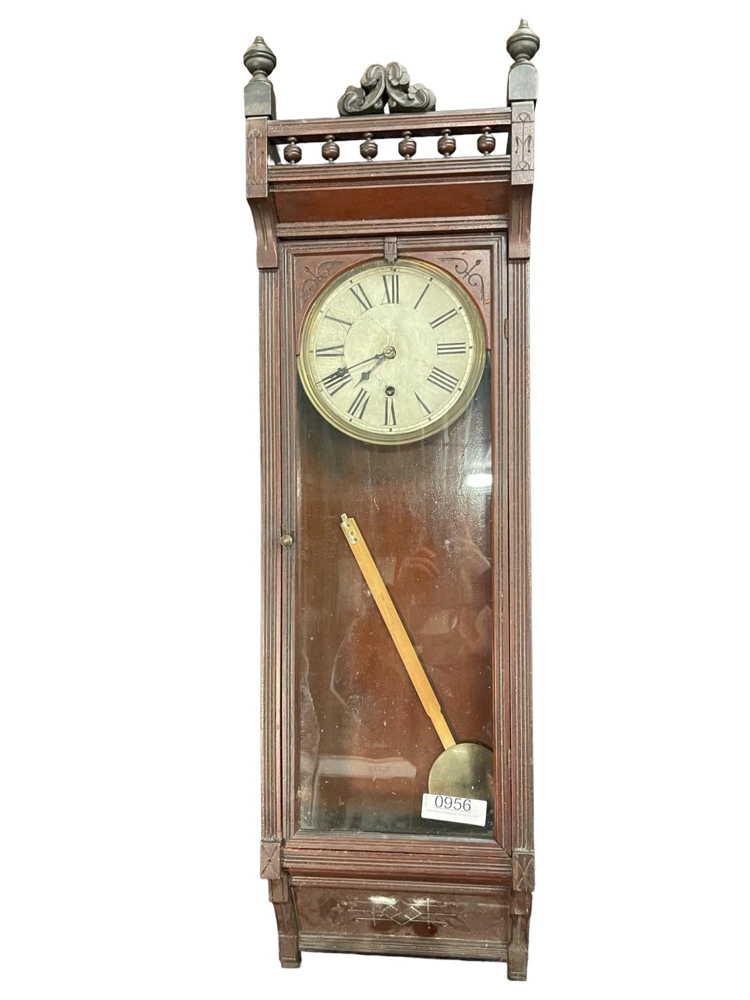 Eastlake Walnut Wall Clock (1 of 7)