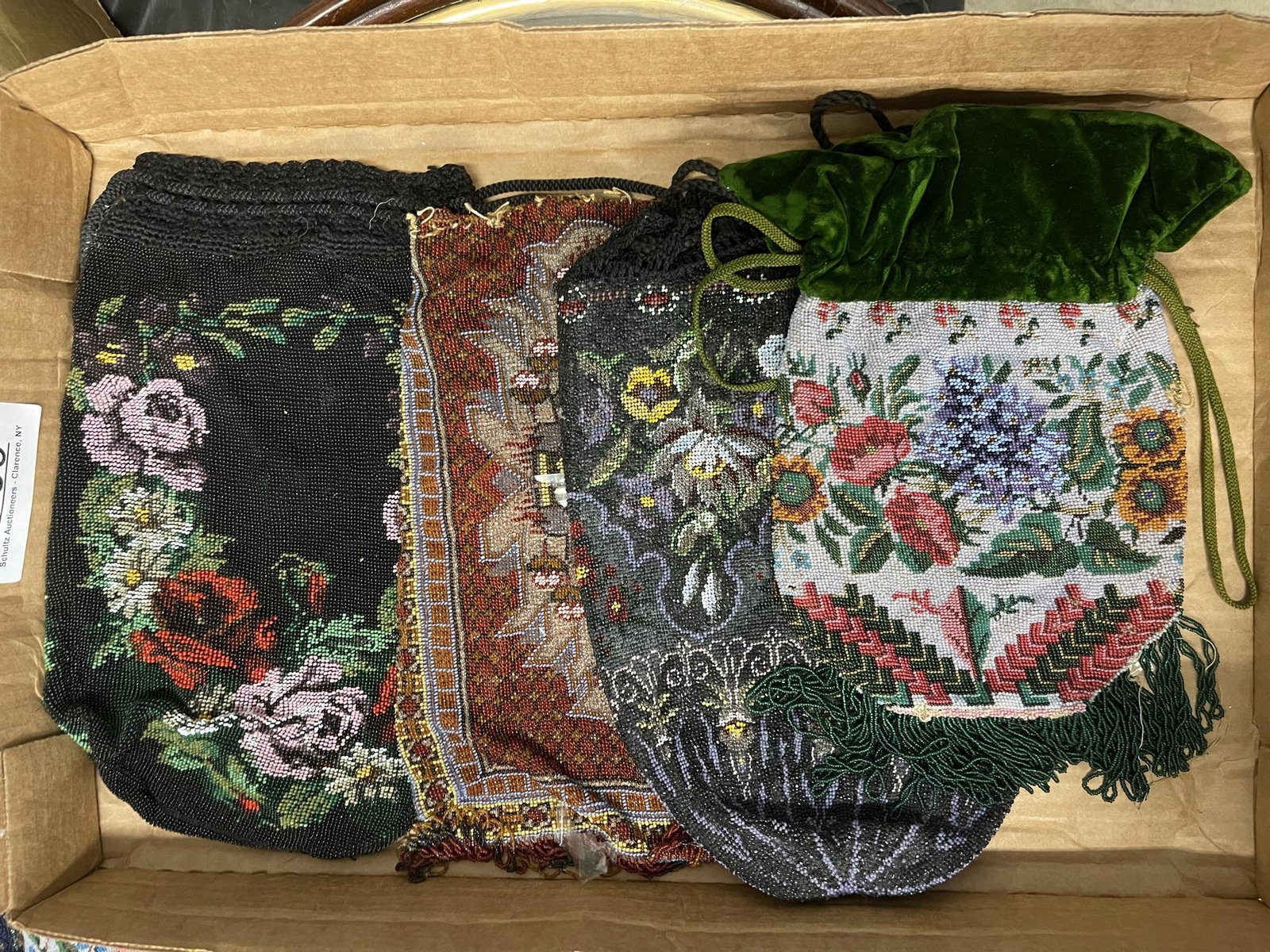 3 Antique Beaded Purses: 3 Antique Beaded Purses -