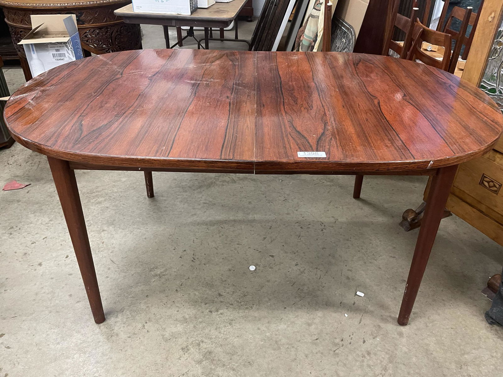 Trueds Bjarnum Rosewood Dining Table Set: Trueds Bjarnum Rosewood Dining Table with 8 Chairs and 2, 22" Leaves - Approx. 62 x 40 x 29H