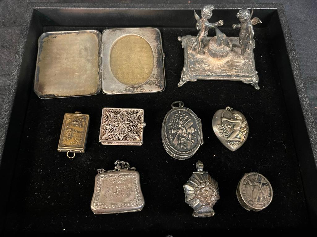 Sterling Compact, Locket Purse & Misc (1 of 9)