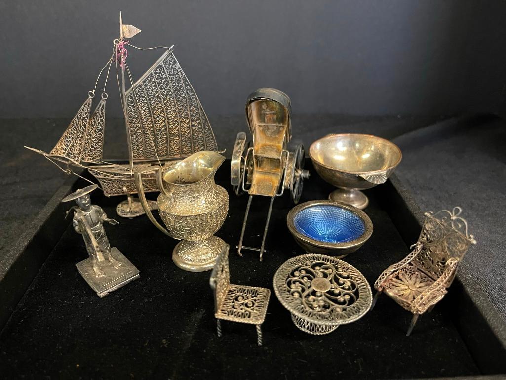 Miniature Lot incl. Sterling Pitcher, Enamel Bowl (1 of 7)