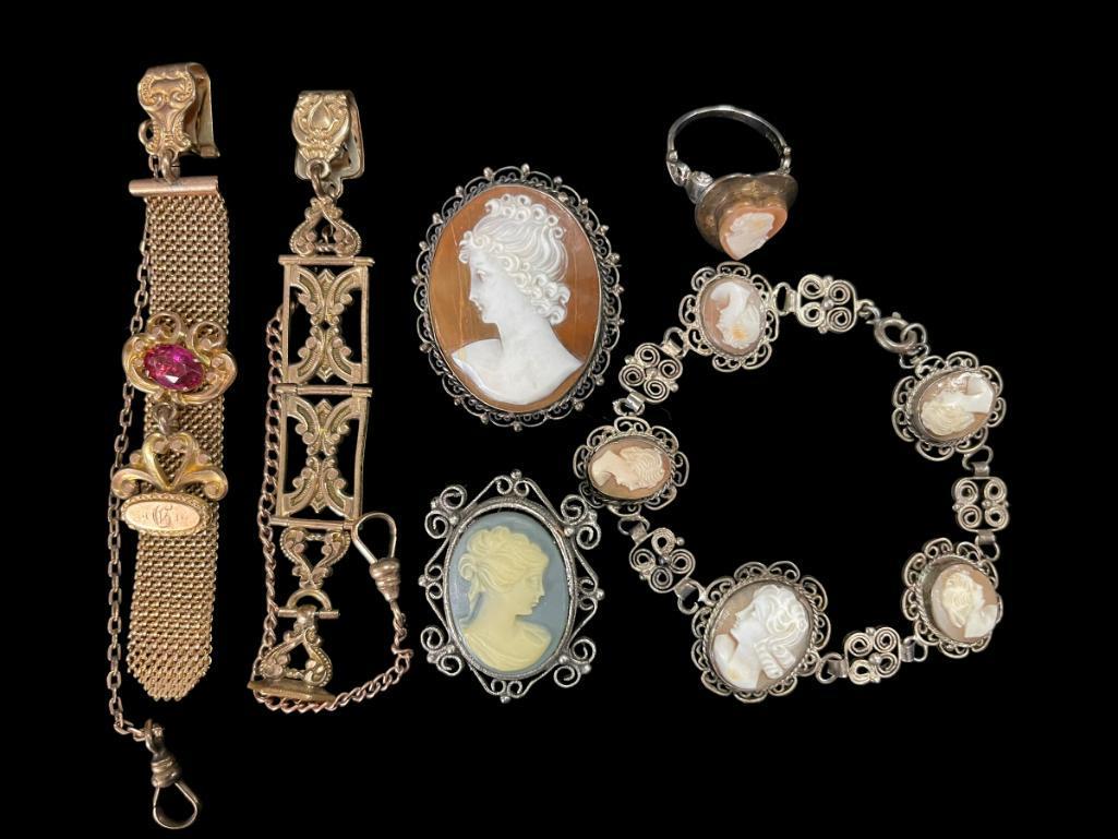 Group of Cameos incl. Sterling Heart Shape Ring, etc (1 of 16)