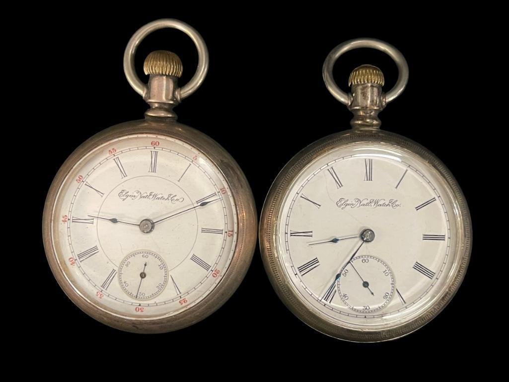 2 Elgin Coin Silver Pocket watches (1 of 7)