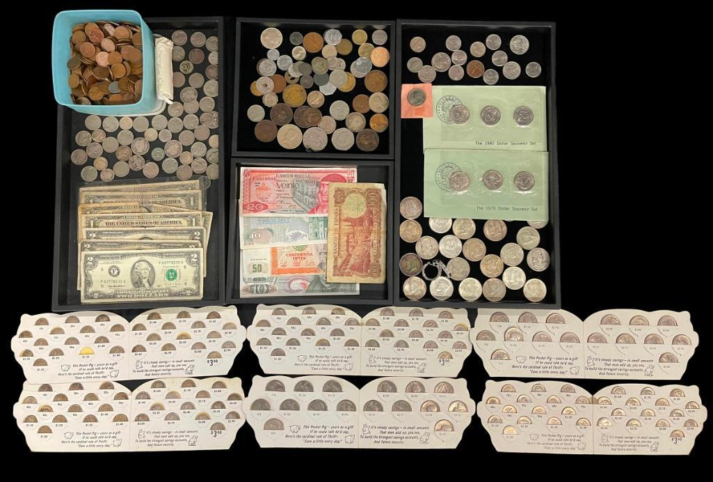 Mixed Lot US & Foreign Coin & Currency etc (1 of 8)