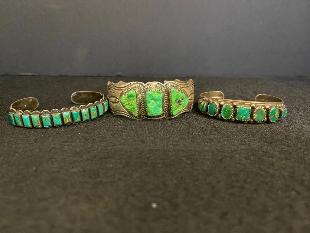 A. Blackgoat Sterling + Turquoise Bracelet etc (1 of 6)