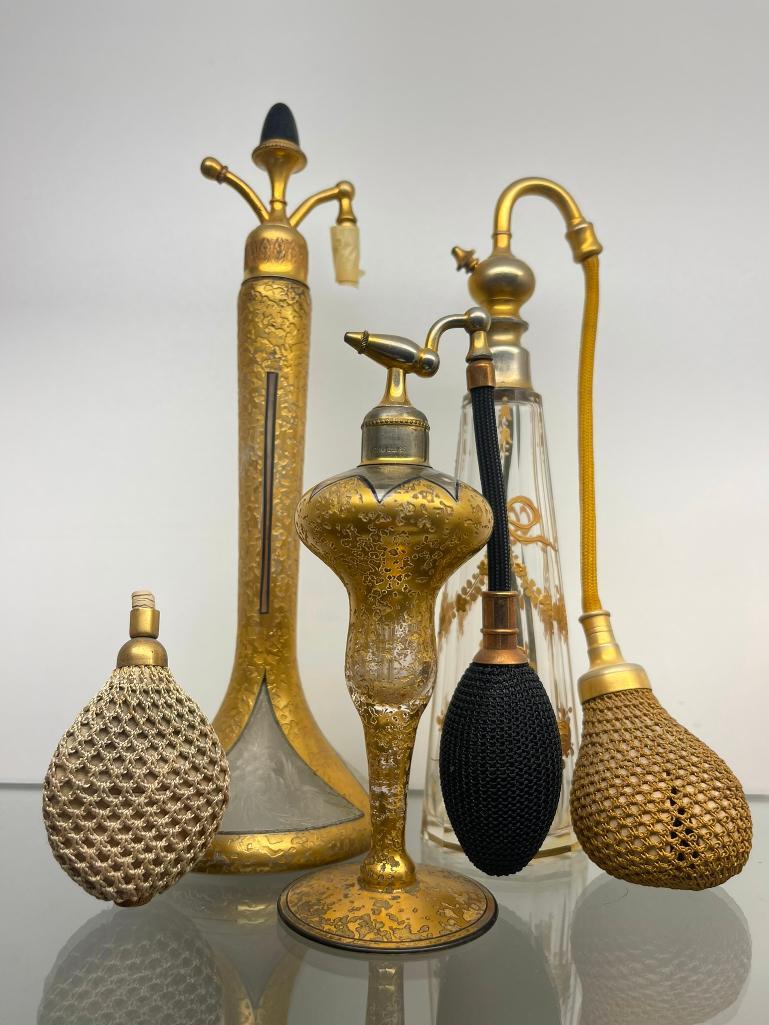 3 Perfume Bottles incl tall decorated (1 of 6)