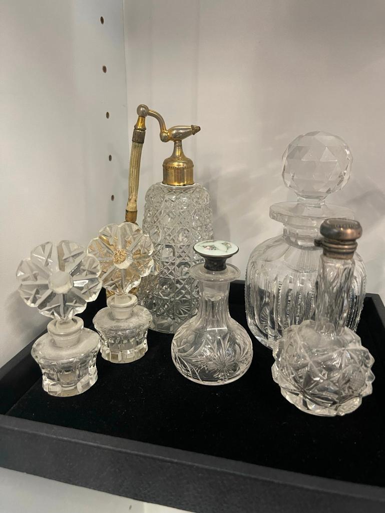 6 Perfume Bottles incl. Sterling/Enamel Stopper (1 of 5)