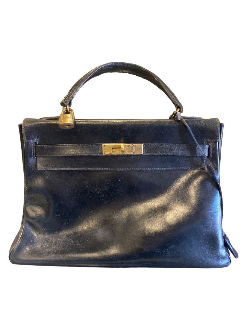Hermes Black Leather Kelly Handbag (1 of 11)