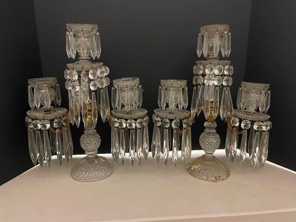 Pair of Crystal Candelabra with Prisms (1 of 11)