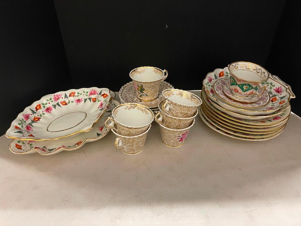 Box Lot of 19th C. Decorated Porcelain (1 of 11)