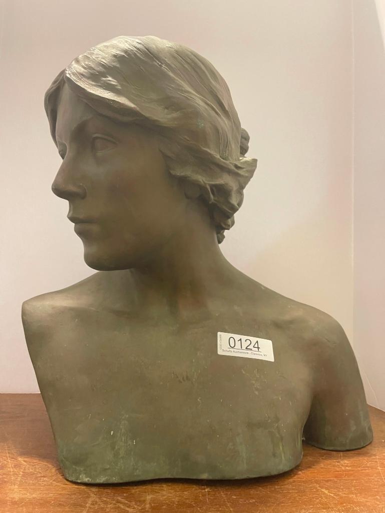 Signed G. Perera Bronze Bust of Woman (1 of 7)