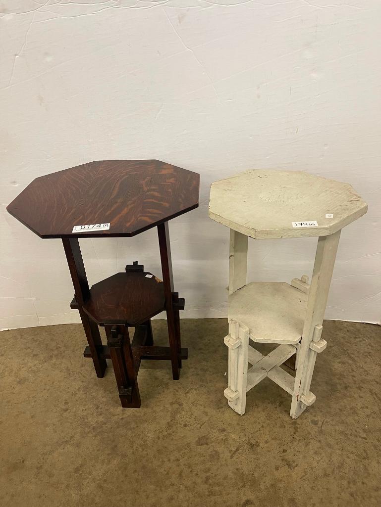 Charles Rohlfs Oak Stand Unsigned & Painted Charles Rohlfs Stand Signed (1 of 8)