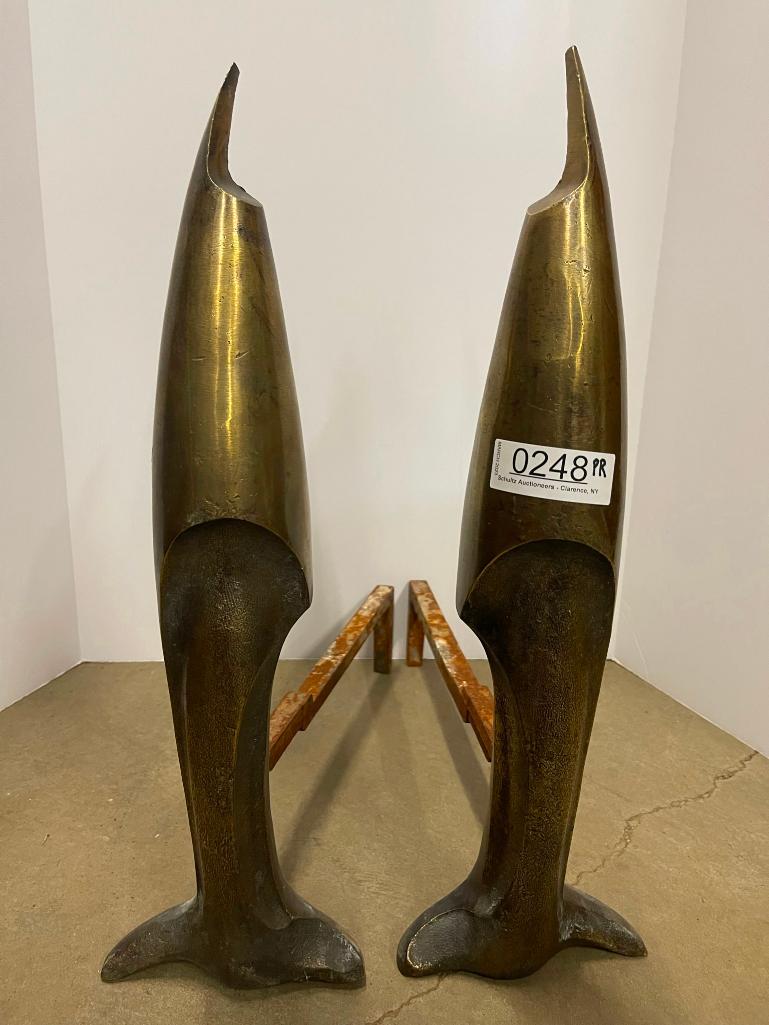 Atomic Age Bronze Andirons (1 of 7)