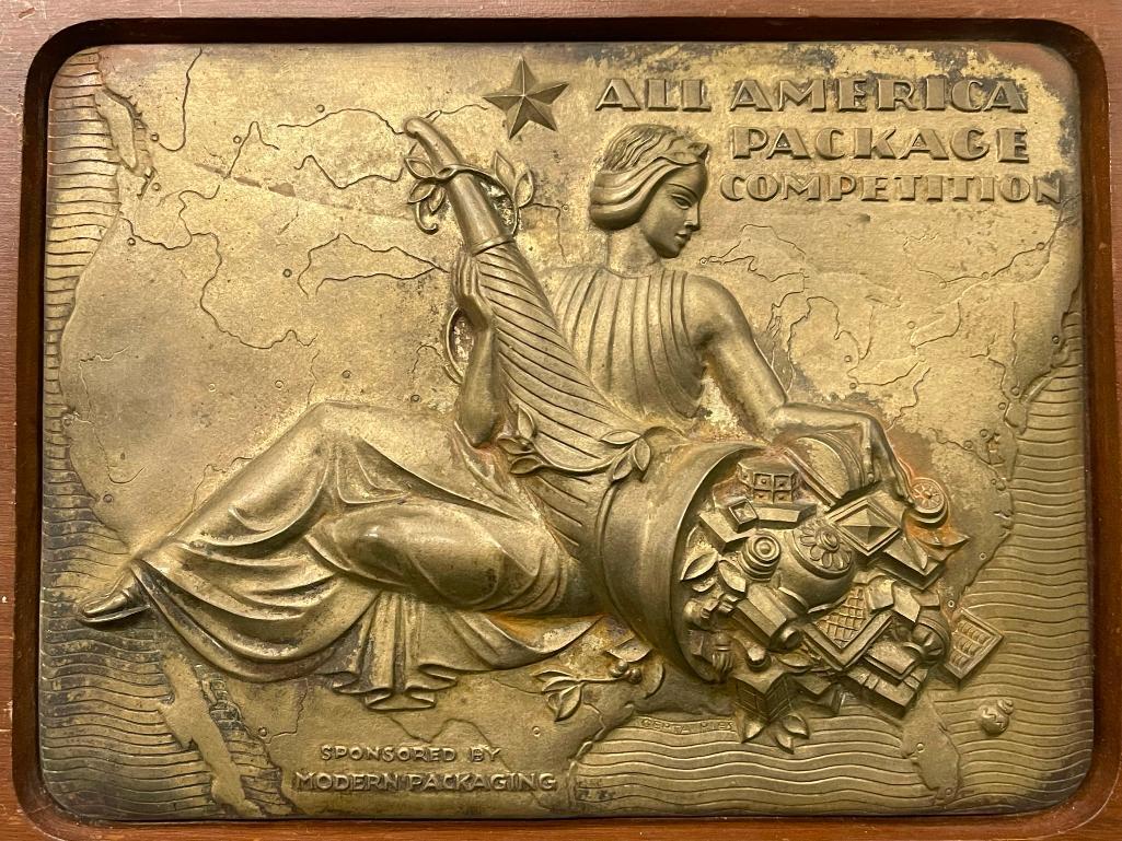 1938 Art Deco Award Plaque, Signed (1 of 5)