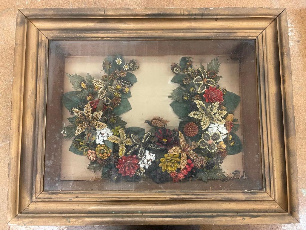 Victorian Flower Wreath made with Seeds (1 of 3)