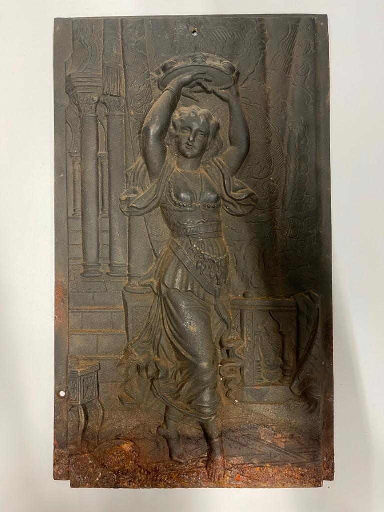 Cast Iron Panel w/ Gypsy Girl in Relief (1 of 6)