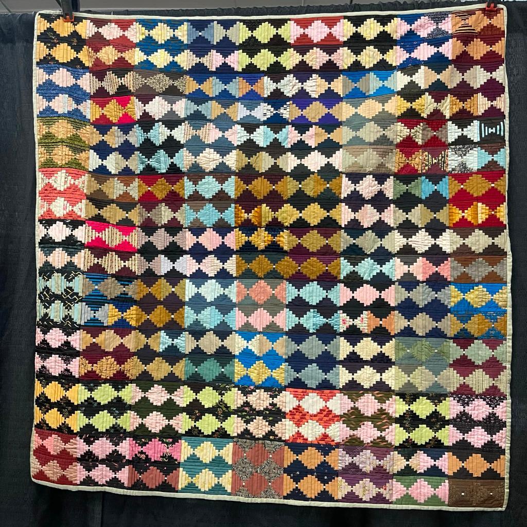 Handmade Art Deco "Crazy Quilt": Handmade Art Deco "Crazy Quilt" approx 52" x 52"