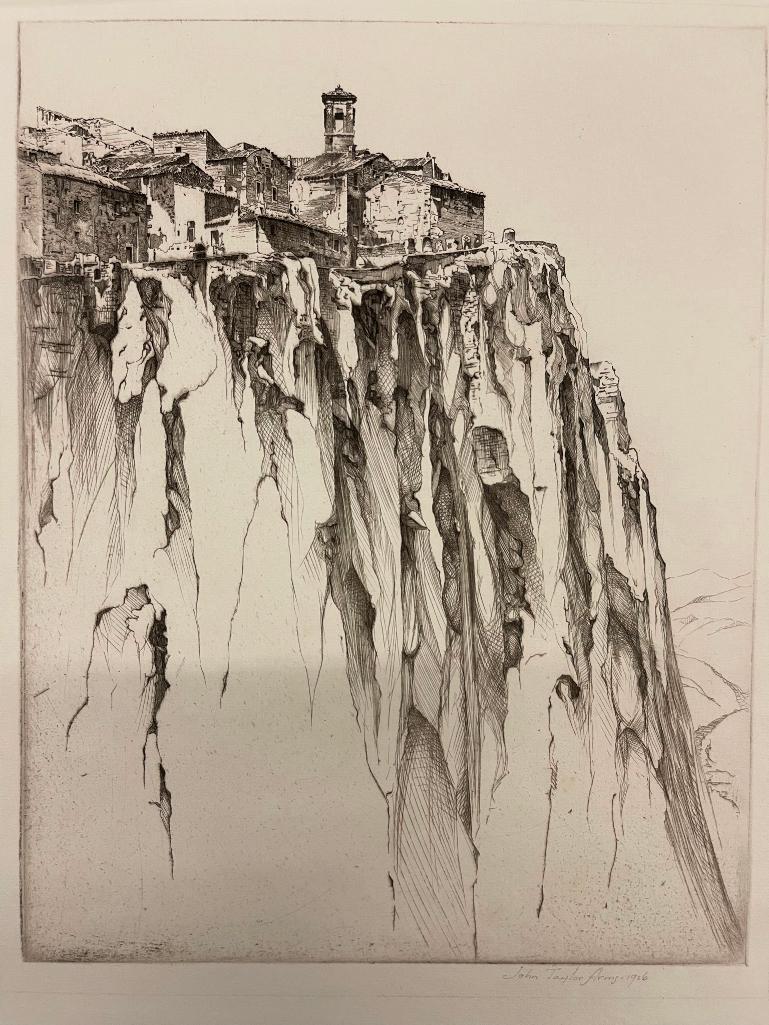 John Taylor Arms 1926 Etching: John Taylor Arms 1926 Etching, approx 16" x 20"
