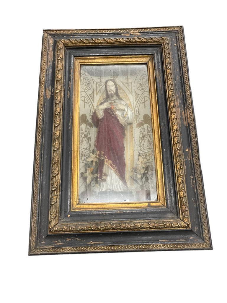 Circa 1900 Framed Diorama of Religious Scene (1 of 4)