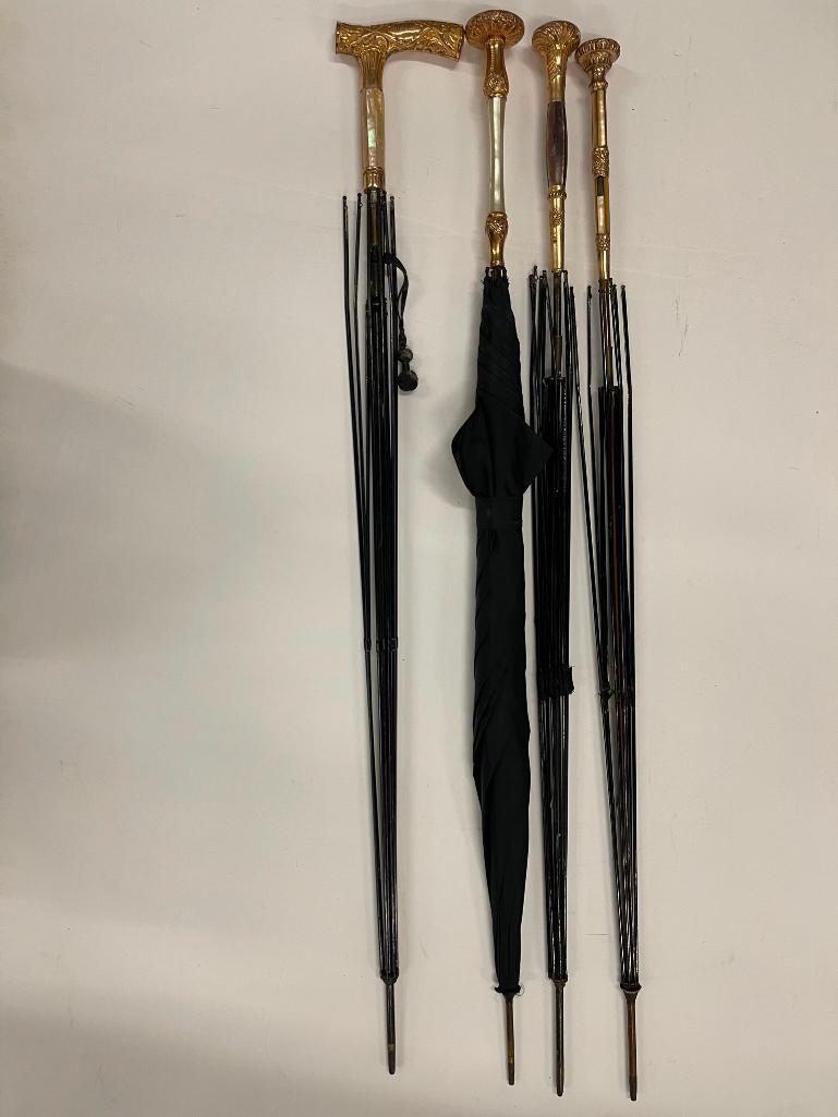 4 Parasols w/ Gold & Mother of Pearl Handles (1 of 7)