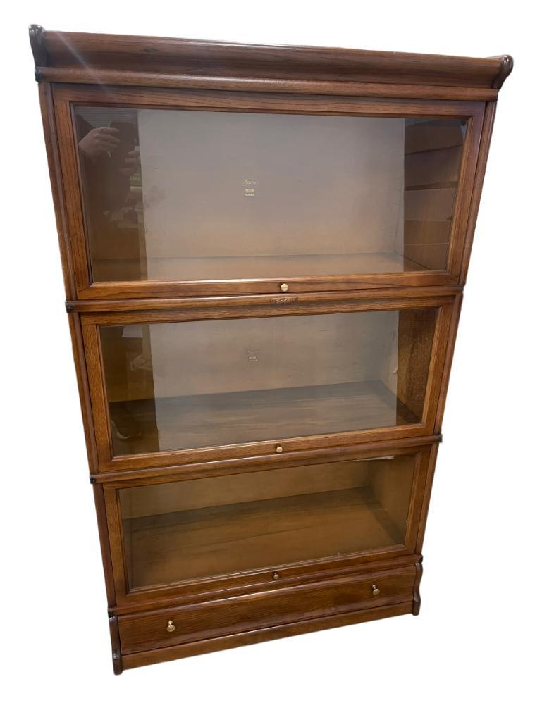Macy 3 Section Oak Barrister Bookcase (1 of 9)
