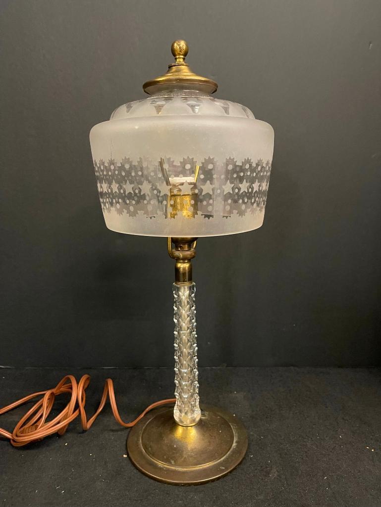 Signed Pairpoint Lamp Base, Shade w/ Stars (1 of 7)