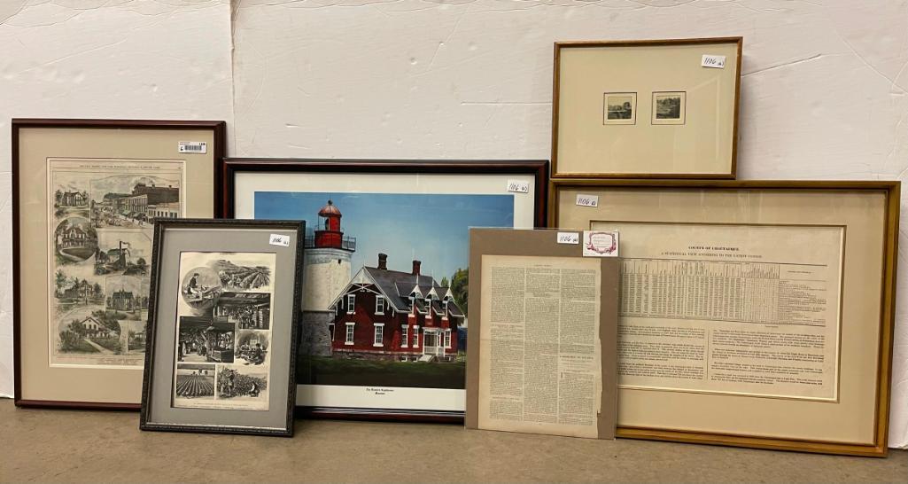 5 Framed Prints, Engraving, etc (1 of 9)