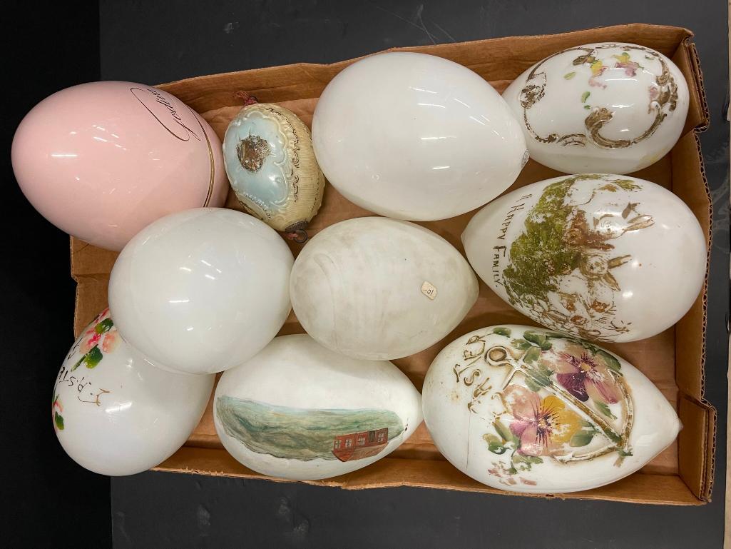 Glass Easter Eggs, Hand Painted, Embossed, etc: Glass Easter Eggs, Hand Painted, Embossed, etc
