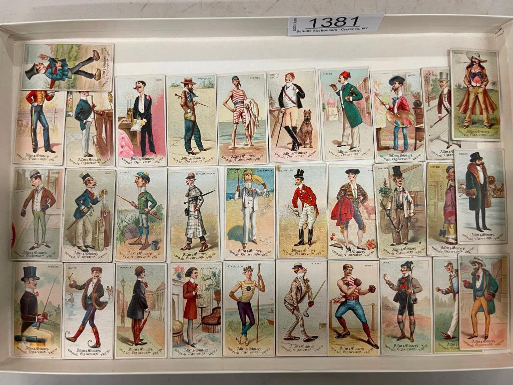 Group of Cigarette Cards, Worlds Dudes: Group of Cigarette Cards, Worlds Dudes from Allen & Ginter Cigarettes, approx. 30