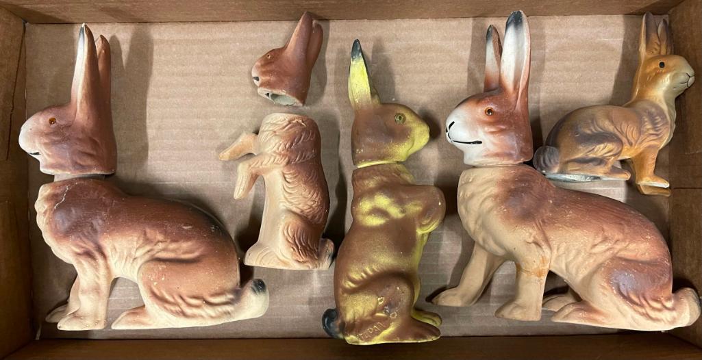 German Toy Rabbit Candy Containers: German Toy Rabbit Candy Containers
